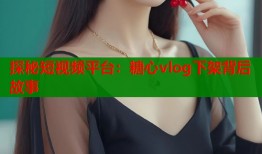 探秘短視頻平臺：糖心vlog下架背后故事