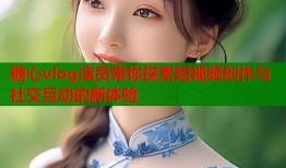 糖心vlog演員帶你探索短視頻創(chuàng)作與社交互動的新體驗