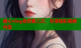 糖心vlog免費看三次，盡享精彩視頻內(nèi)容