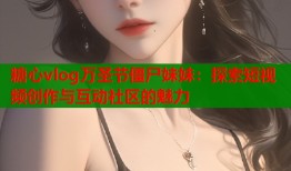 糖心vlog萬圣節(jié)僵尸妹妹：探索短視頻創(chuàng)作與互動社區(qū)的魅力