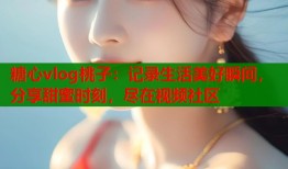 糖心vlog桃子：記錄生活美好瞬間，分享甜蜜時刻，盡在視頻社區(qū)