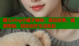 糖心vlog小橘子妹妹：幕后故事、視頻剪輯，輕松創(chuàng)作生活色彩